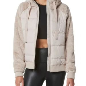 NWT Marc New York Performance Women’s Hooded Faux Mink Puffer Jacket Size SMALL